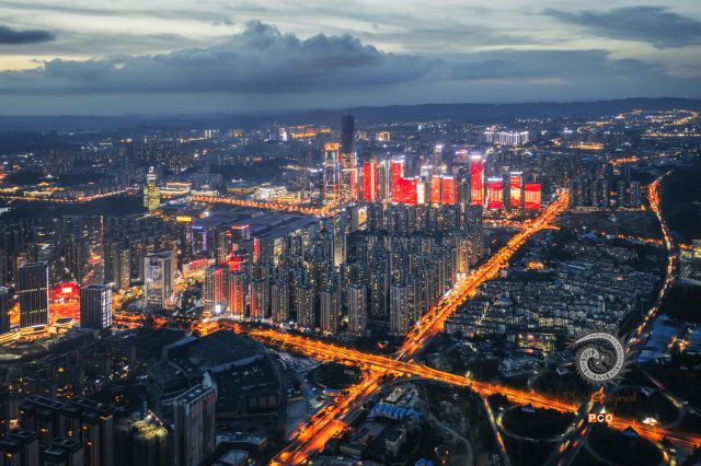 高新区的夜景