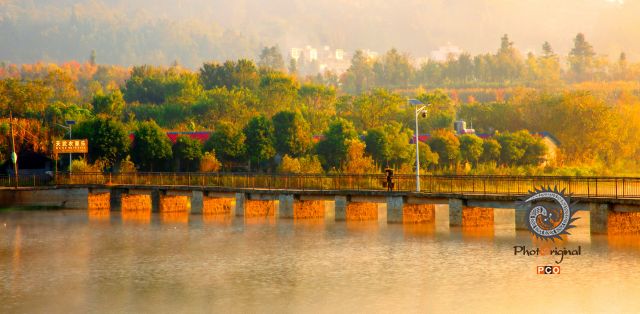 村寨里多孔平板桥