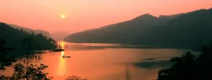 夕照白鹭湖