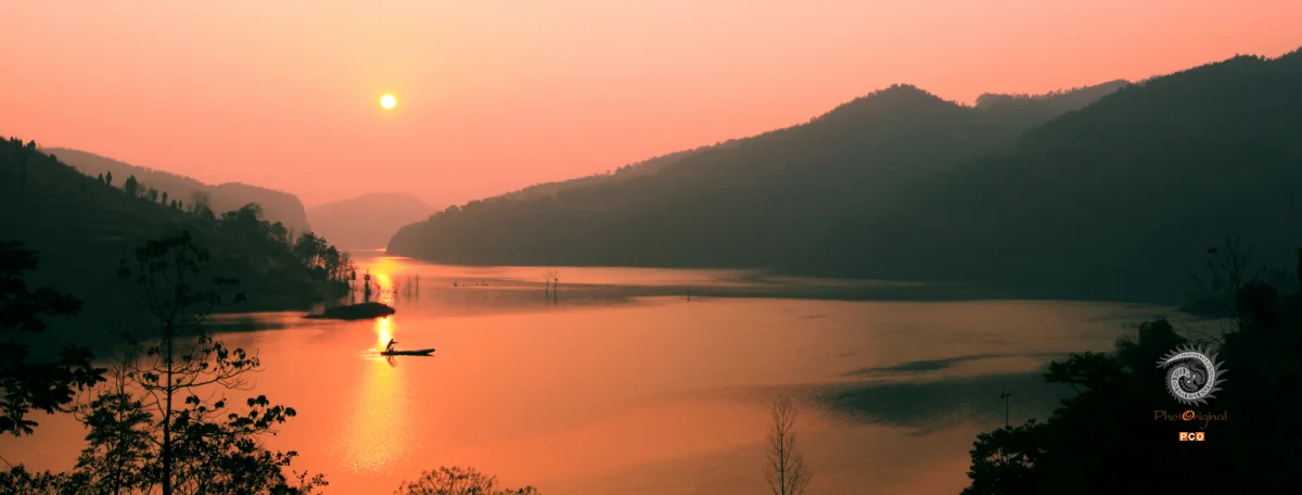 夕照白鹭湖